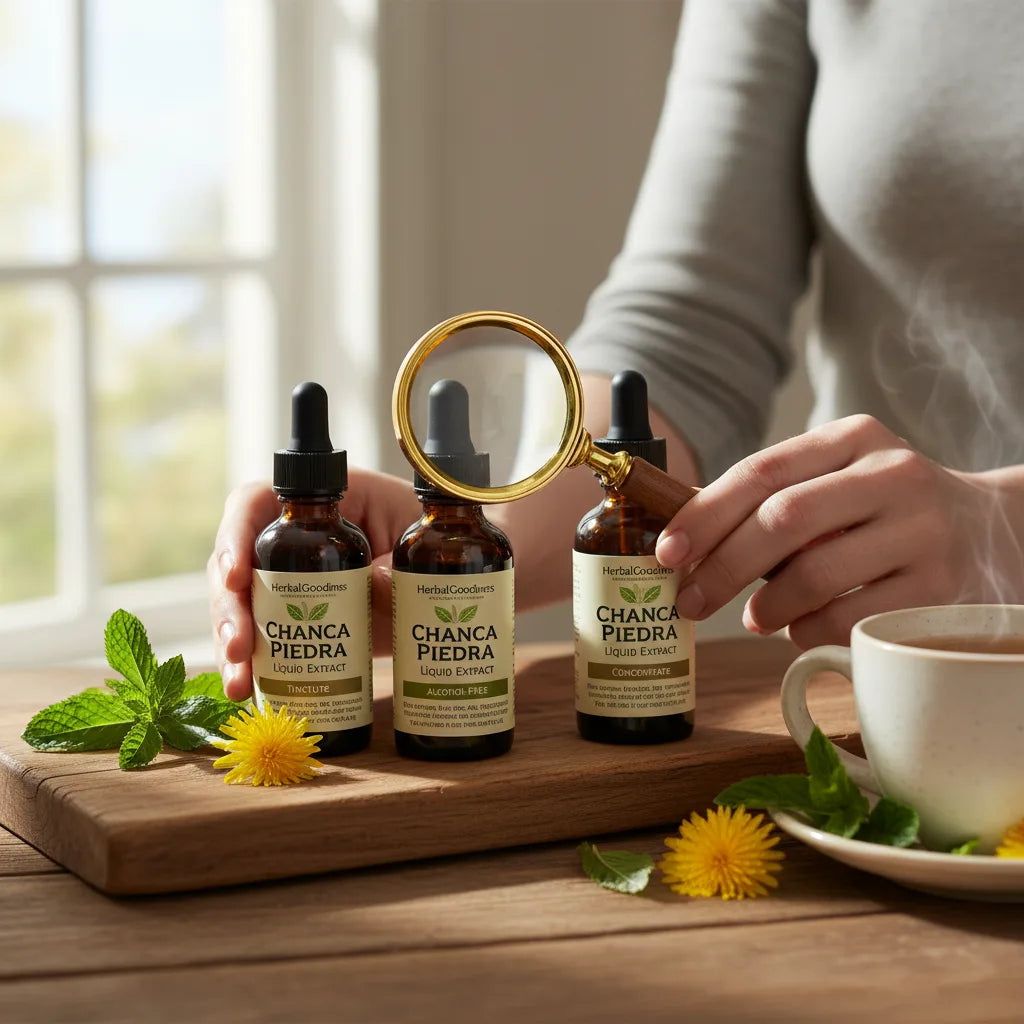 Reading chanca piedra extract labels closely