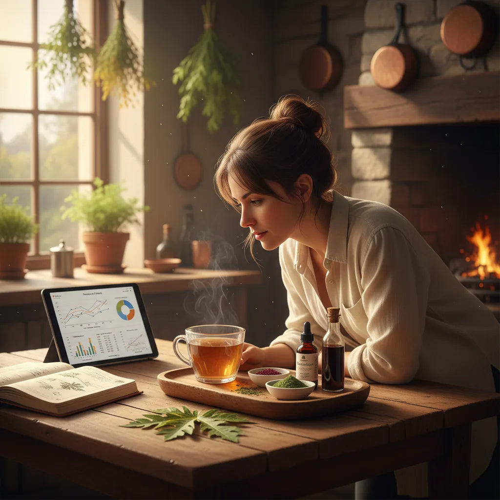 Researcher exploring papaya leaf preparations