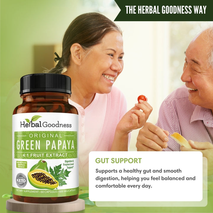 Green Papaya Fruit Extract - Capsules 60/600mg - 4X Strength