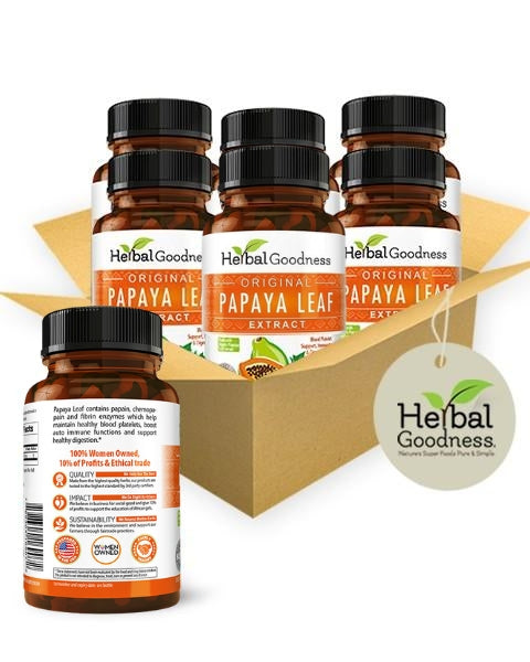 Papaya Leaf Extract - Capsules 600mg - 10X Strength - Herbal Goodness