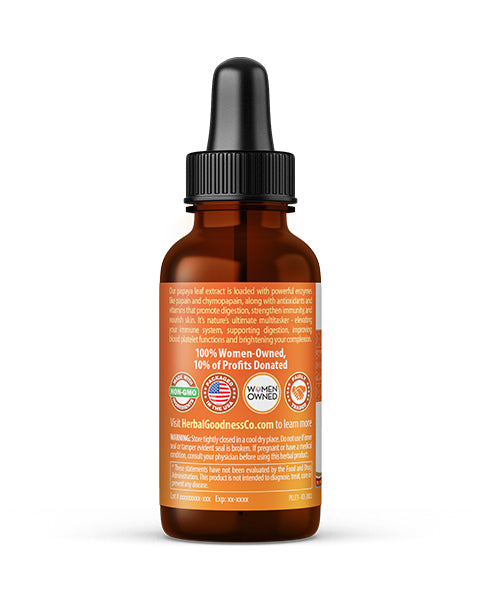 Papaya Leaf Extract - Organic - Liquid 1oz
