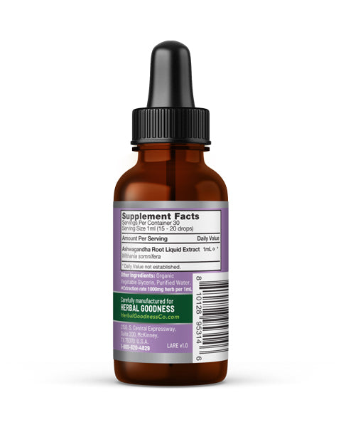 Ashwagandha Root Liquid Extract - Mood Boost - Herbal Goodness Buy Liquid Extract