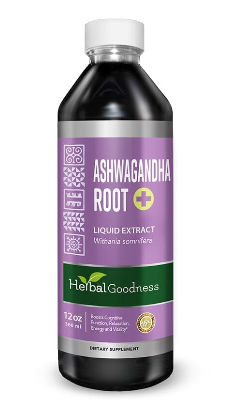 Ashwagandha Root Liquid Extract - Organic - Energy & Mood Liquid Extract Herbal Goodness 12oz 