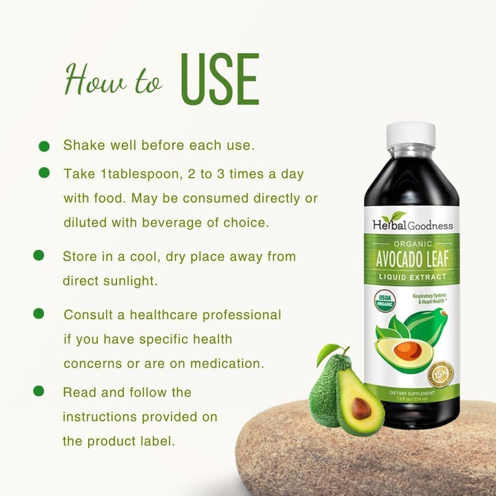 Avocado Leaf Extract - Organic - Liquid Liquid Extract Herbal Goodness 