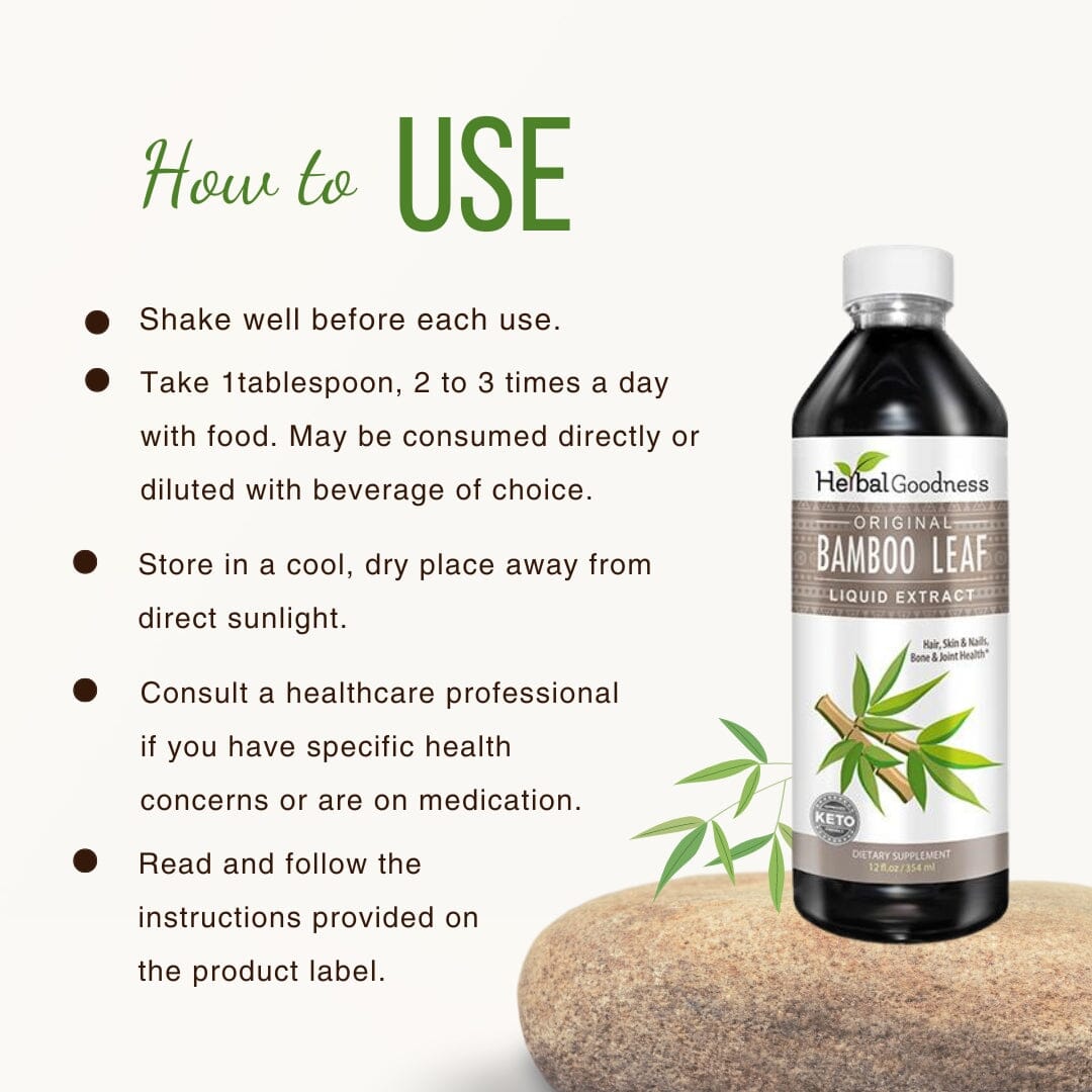 Bamboo Leaf Extract- Liquid - Bone, Hair, Skin & Nails - Herbal Goodness Liquid Extract Herbal Goodness 