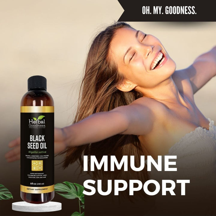Black Seed Oil 8oz - Cold-Pressed Liquid - Immunity & Wellness Liquid Extract Herbal Goodness 