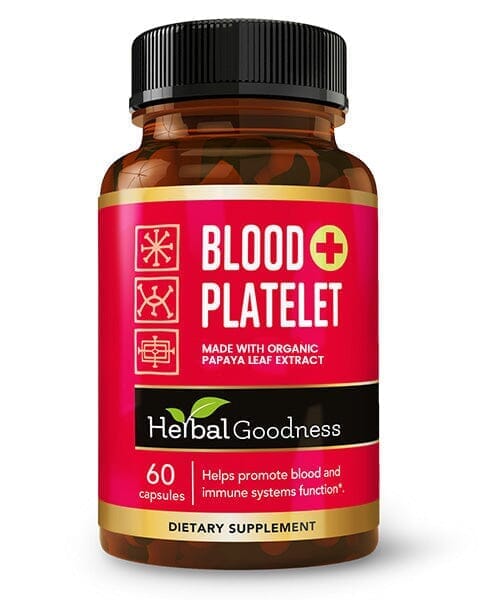 Blood Platelet Plus - 60/600mg 20X Strength Capsule - Platelet Boost Capsules Herbal Goodness Unit 