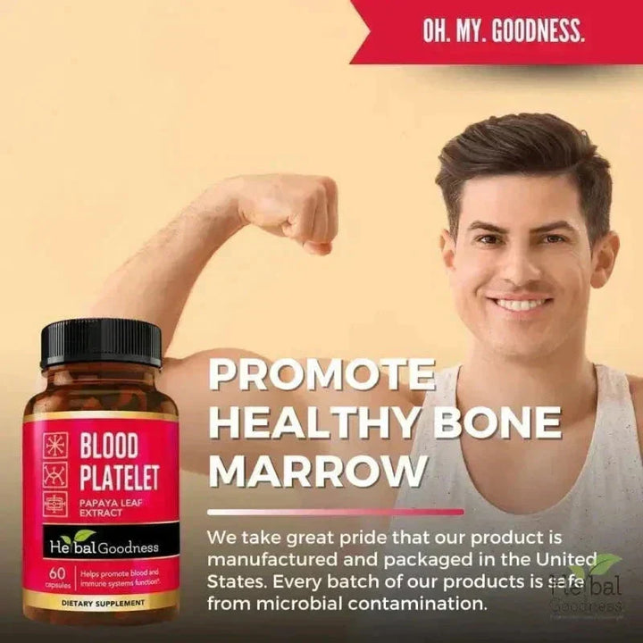 Blood Platelet Plus - Capsule 60/600mg-20X Strength - Immune System Function - Herbal Goodness Capsules Herbal Goodness 