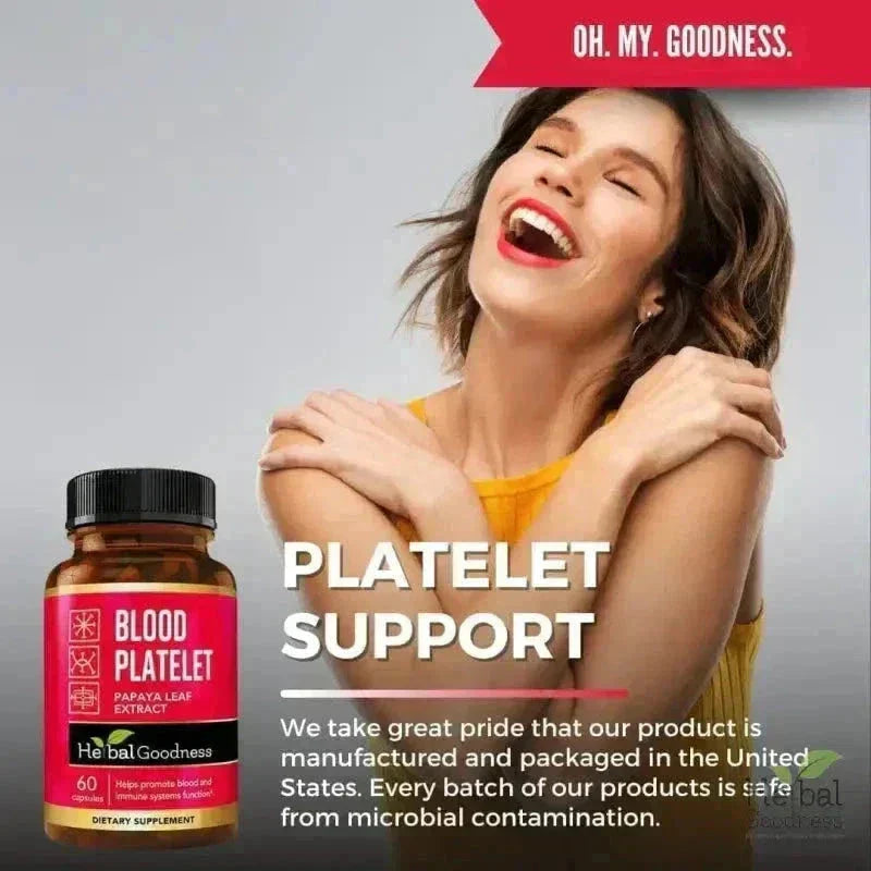 Blood Platelet Plus - Capsule 60/600mg-20X Strength - Herbal Goodness Capsules Herbal Goodness 