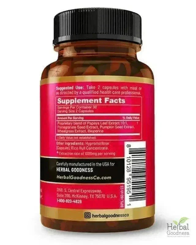 Blood Platelet Plus - Capsule 60/600mg-20X Strength - Herbal Goodness Capsules Herbal Goodness 
