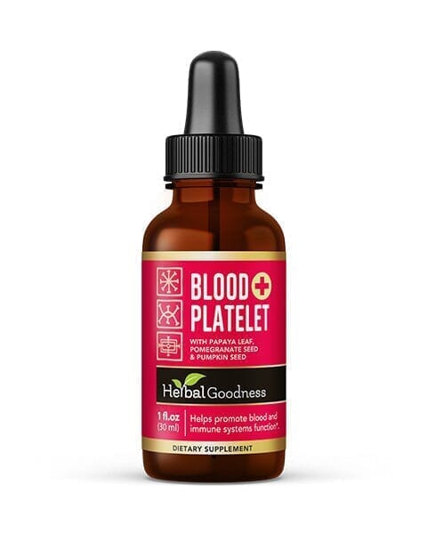 Blood Platelet Plus - Liquid Tincture - Natural Blood Platelet Boost & Immune Support - Herbal Goodness Liquid Extract Herbal Goodness 1 oz 