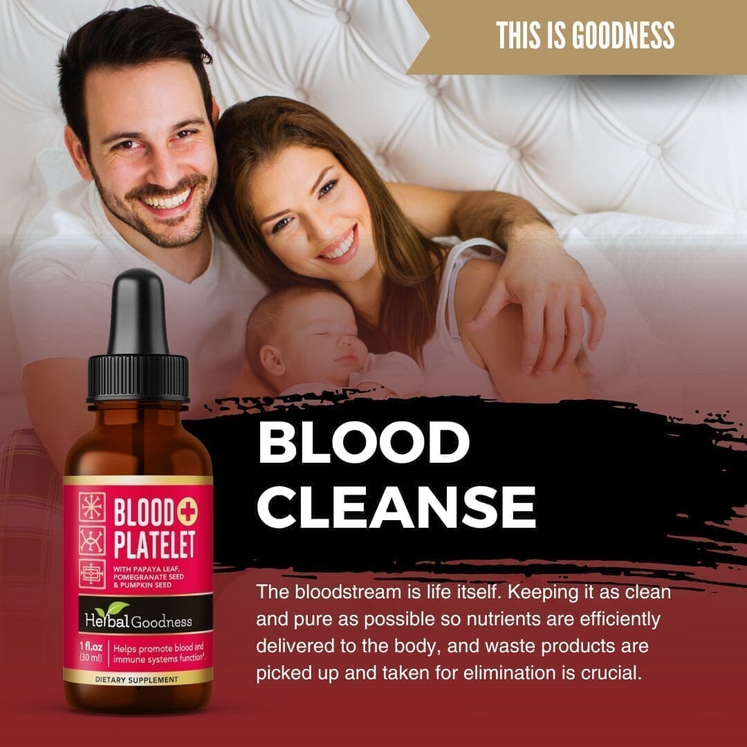 Blood Platelet Plus - Liquid Tincture - Natural Blood Platelet Boost & Immune Support - Herbal Goodness Liquid Extract Herbal Goodness 