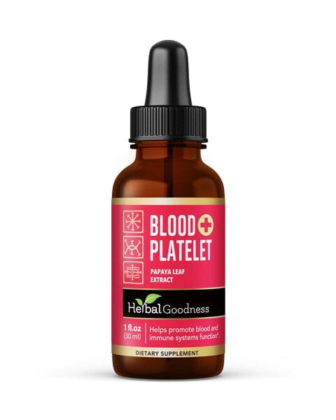 Blood Platelet with Papaya Leaf - Organic 1oz 15X Liquid Extract - Platelet & Bone Marrow Liquid Extract Herbal Goodness 1 oz 
