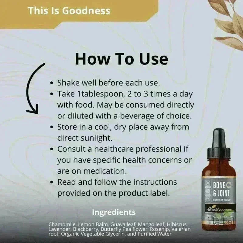 Bone and Joint - 1oz 15X Liquid Extract - Bone & Joint Aid Liquid Extract Herbal Goodness 