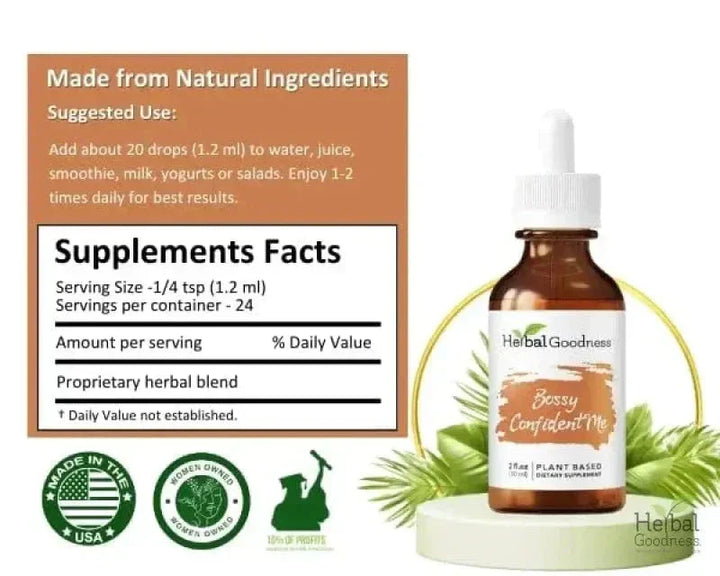 Bossy Confident Me 2 fl.oz - Plant Dietary Supplement - Herbal Goodness Liquid Extract Herbal Goodness 