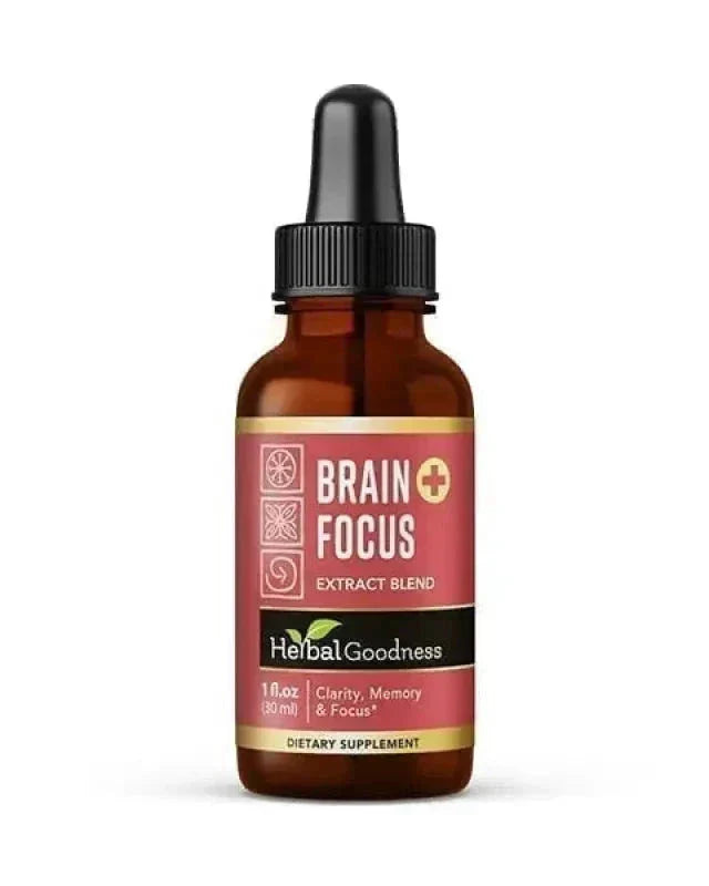 Brain and Focus Liquid Extract - Nootropic Brain Supplement - Herbal Goodness Liquid Extract Herbal Goodness 1 oz 