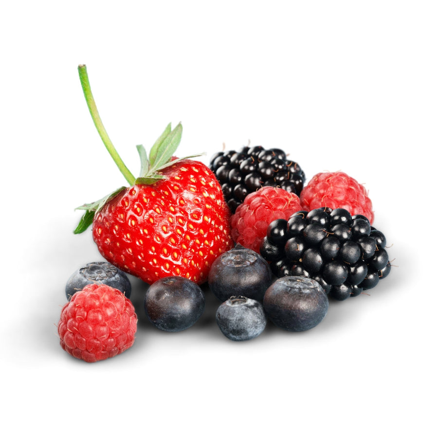 Assortment of fresh strawberries, blackberries, raspberries, and blueberries in Bulk Berries