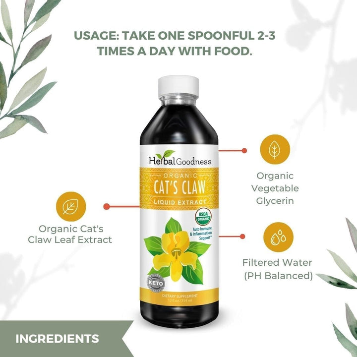 Cat's Claw Extract - Organic Liquid Liquid Extract Herbal Goodness 