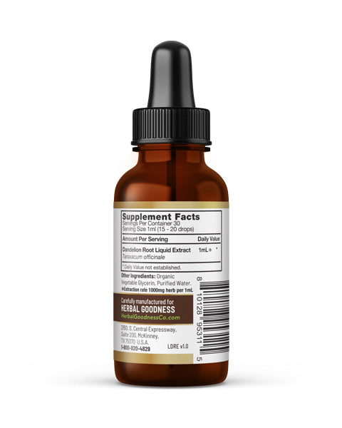 Dandelion Root Liquid Extract - Supports Digestion - Herbal Goodness Buy Liquid Extract