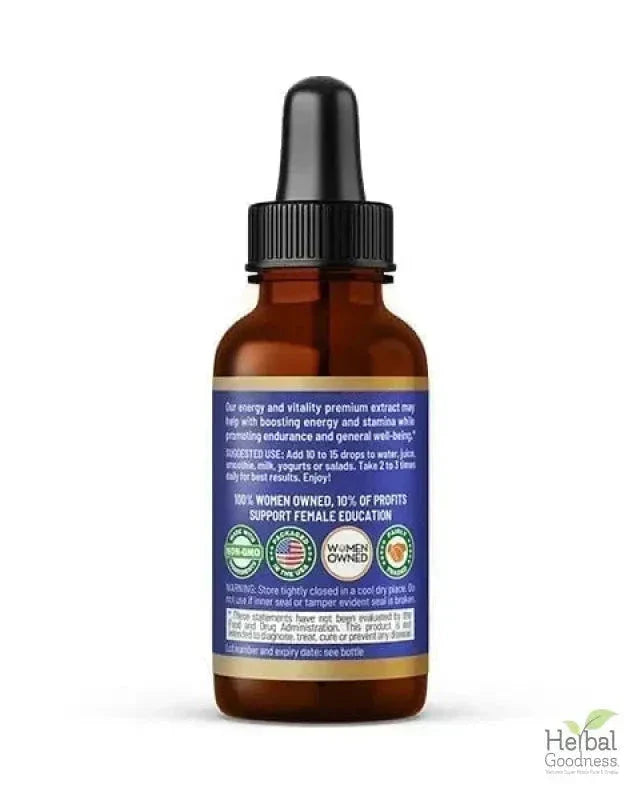 Energy and Vitality - Liquid 12oz - Herbal Goodness Liquid Extract Herbal Goodness 