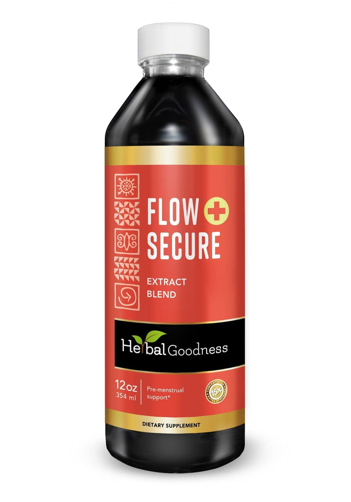 Flow Secure - 1oz 15X Liquid Extract - Female Hormone & Menstrual Aid Liquid Extract Herbal Goodness 12 oz 