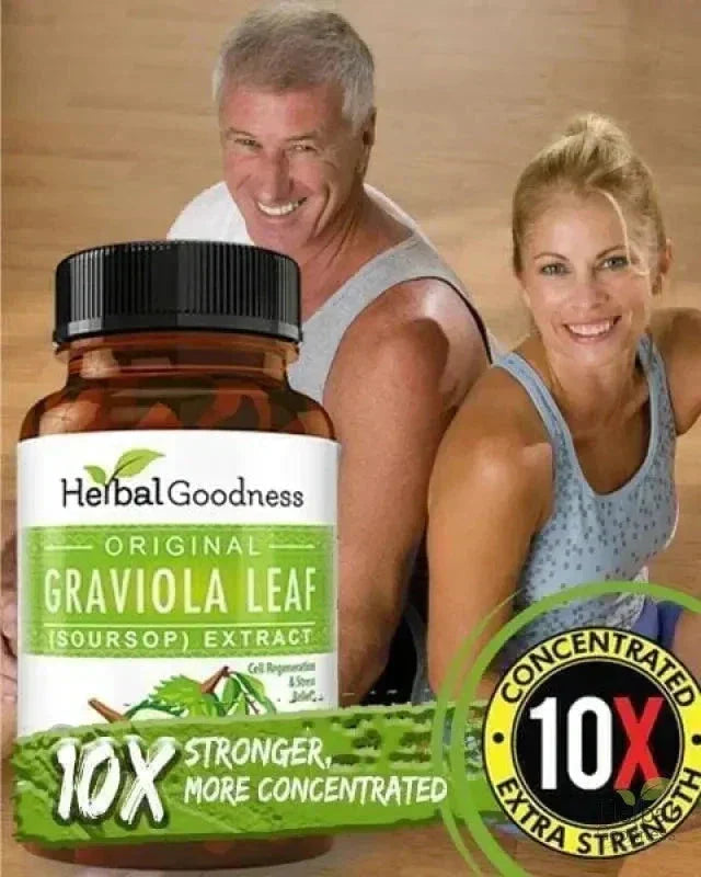 Graviola Soursop Leaf Extract Capsules – 10X Strength, 60/600mg, Vegan-Friendly, Unit or 12-Count Case Capsules Herbal Goodness 