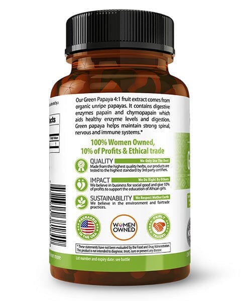 Green Papaya Fruit Extract - 4X 60/600mg Capsule - Digestion Aid Capsules Herbal Goodness 