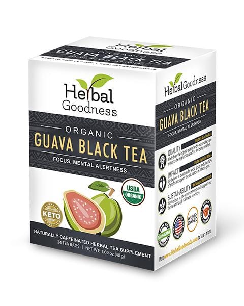 Guava Black Tea - Organic 24/2g Teabags - Clarify, Energy, Focus & Mental Alertness - Herbal Goodness Tea & Infusions Herbal Goodness 