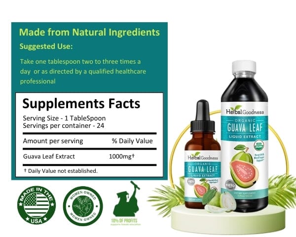 Guava Leaf Extract - Organic Liquid - Sleep & Relaxation - Herbal Goodness Liquid Extract Herbal Goodness 