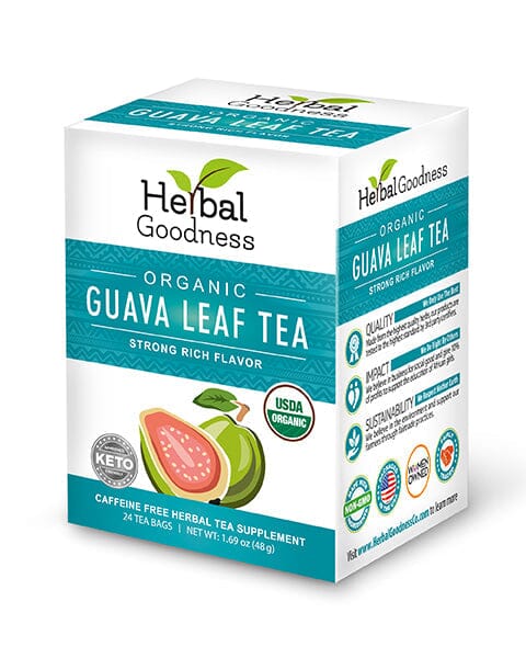 Guava Leaf Tea - Organic - Tea 24/2g - Caffeine-Free & Sustainably Sourced Tea & Infusions Herbal Goodness Unit 