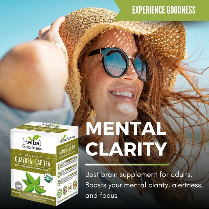 Guayusa Leaf Extract Tea - Organic 24/2g - Energy & Focus Support - Herbal Goodness Tea & Infusions Herbal Goodness 