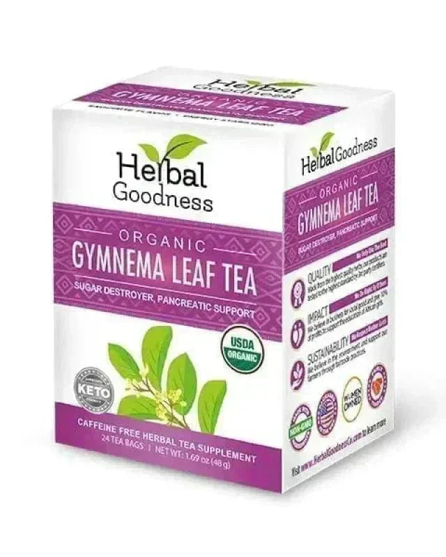 Gymnema Leaf Extract - Organic - Tea 24/2g - Herbal Goodness Tea & Infusions Herbal Goodness 1 Tea Box 
