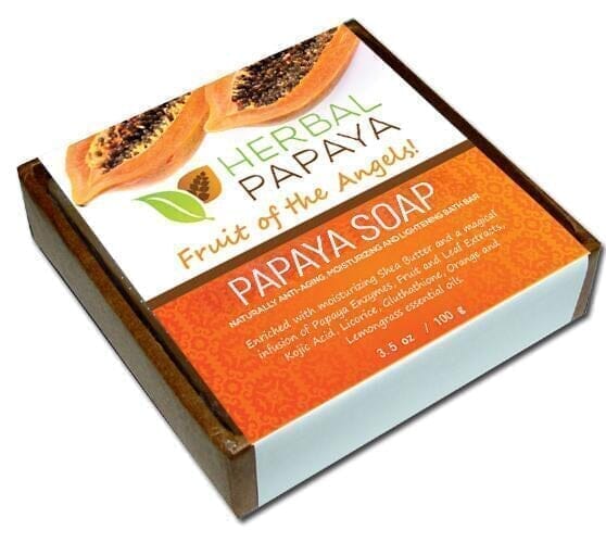 Herbal Papaya Bath Soap - 2 bars/3.5oz - Natural Skin Lightener, Exfoliator and Cleanser - Herbal Goodness Body Care Herbal Goodness 