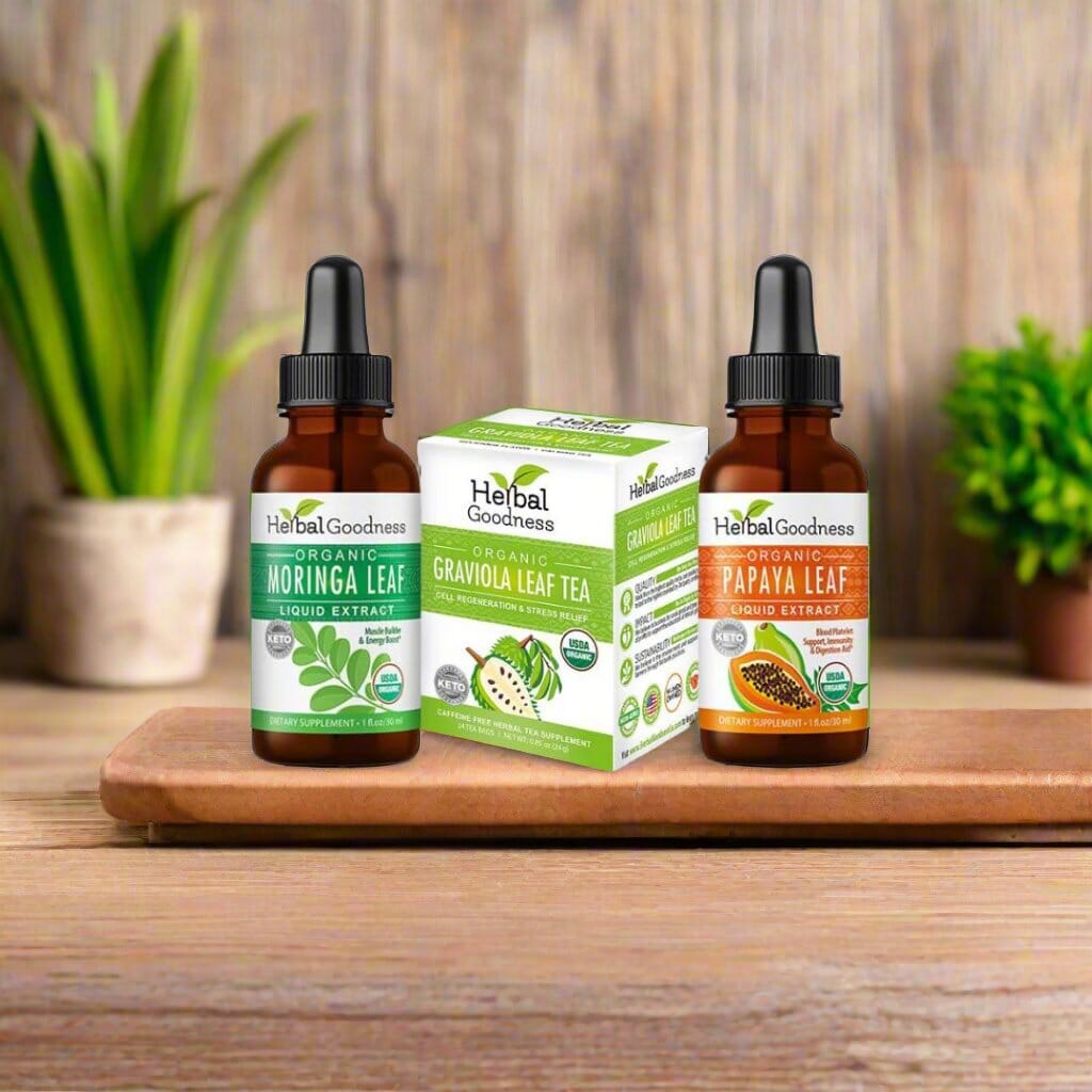 Immunity Boost Bundle - Papaya, Graviola & Moringa - HerbalGoodness Bundle Herbal Goodness 