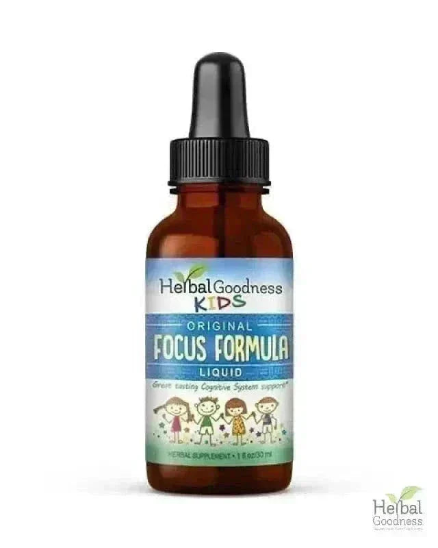 Kids Plant-Based Liquid Extracts - 1oz Liquid Extract Herbal Goodness Kids Focus Formula-1oz 