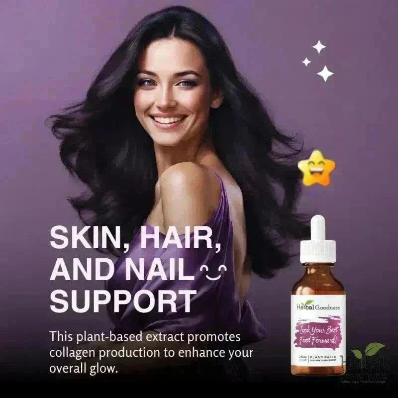 Look Your Best Foot Forward 2fl.oz - Plant Based - Dietary Supplement, Promotes Collagen Production Liquid Extract Herbal Goodness 