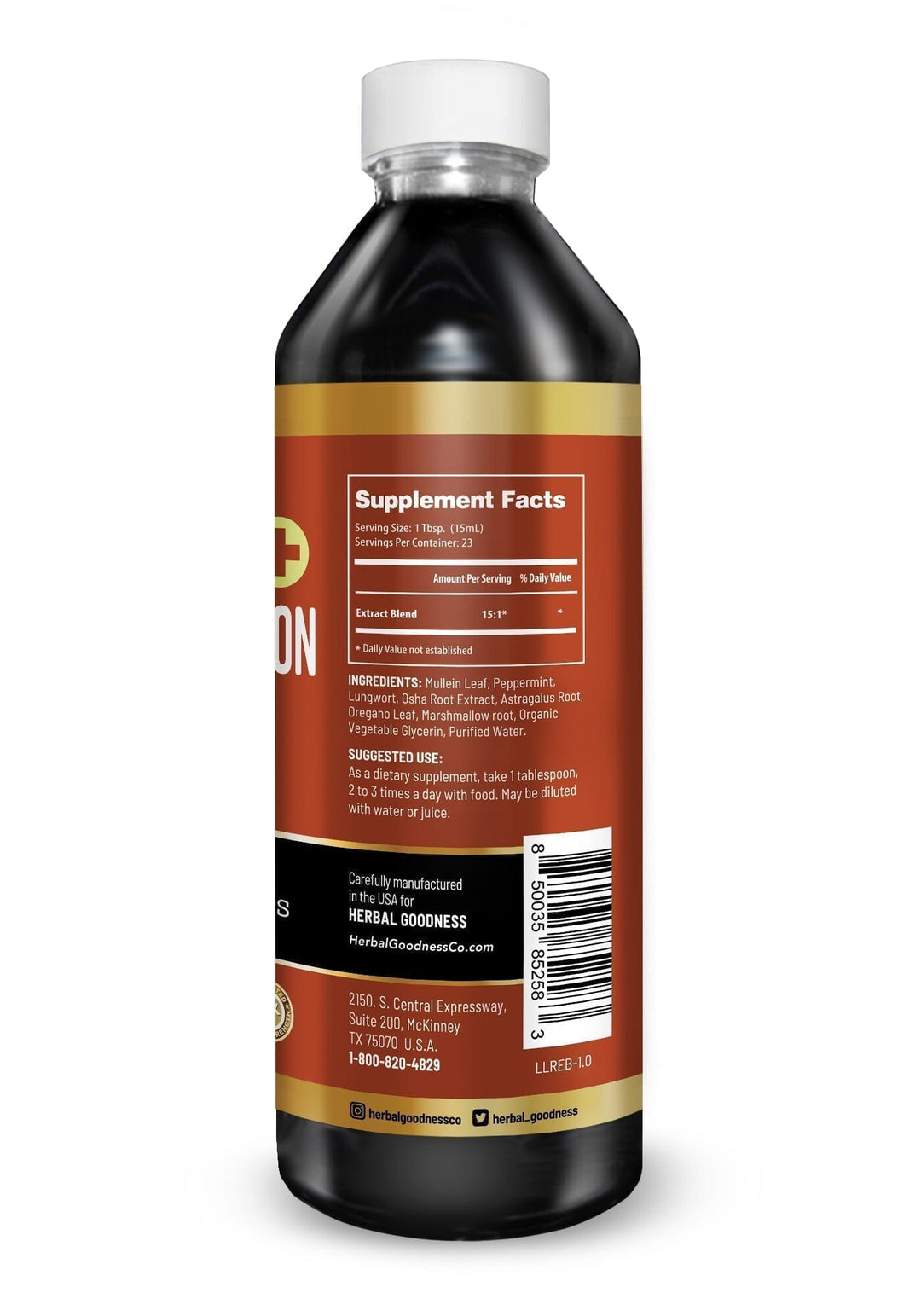 Lungs and Respiration - 15X Liquid Extract - Respiratory Liquid Extract Herbal Goodness 