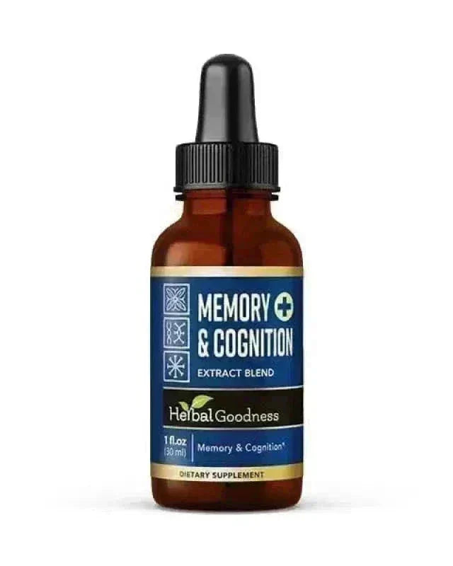 Memory and Cognition - 1oz 15X Liquid Extract - Brain & Memory Liquid Extract Herbal Goodness 1 oz 