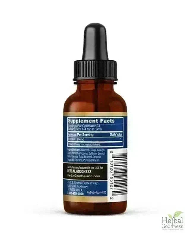 Memory and Cognition - 1oz 15X Liquid Extract - Brain & Memory Liquid Extract Herbal Goodness 