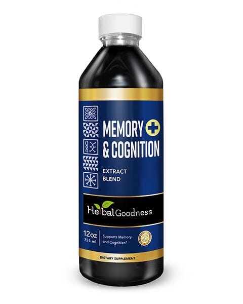 Memory and Cognition Liquid Extract - Clarity Support, Performance Support, Mental Boost - Herbal Goodness Liquid Extract Herbal Goodness 12 oz 