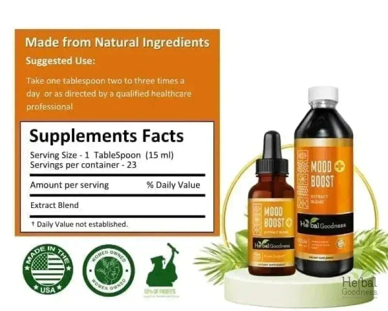 Mood Boost Extract Blend Liquid - Natural, Non-GMO - Herbal Goodness Liquid Extract Herbal Goodness 
