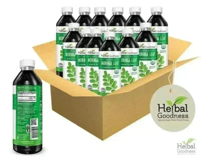Moringa Leaf Extract Liquid - Organic - 15X Strength Liquid Extract Herbal Goodness 12 oz Case(12) 