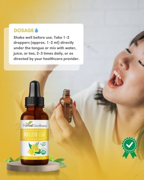 Mullein Leaf  - Organic 15X Liquid Extract - Respiratory & Lung Health
