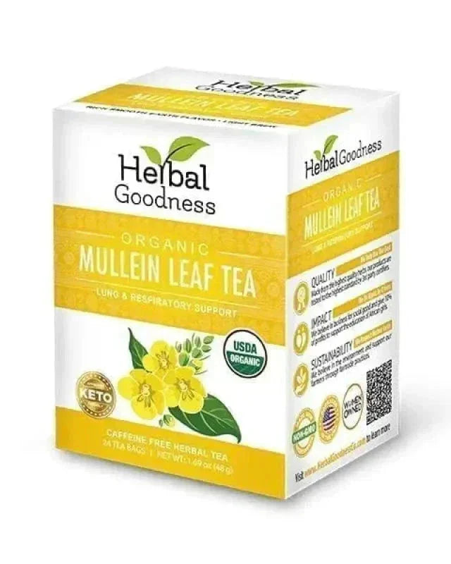 Mullein Leaf Tea - Organic 24/2g - Herbal Goodness Tea & Infusions Herbal Goodness Unit 