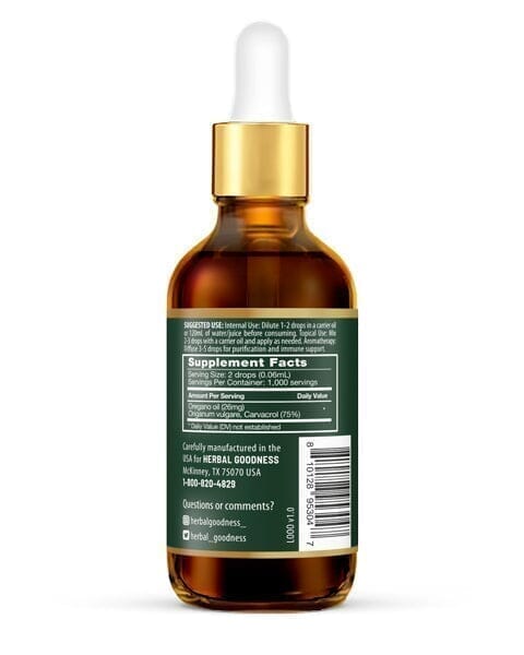 Oil of Oregano (75% Carvacrol) - 2oz Liquid - Immunity Liquid Extract Herbal Goodness 