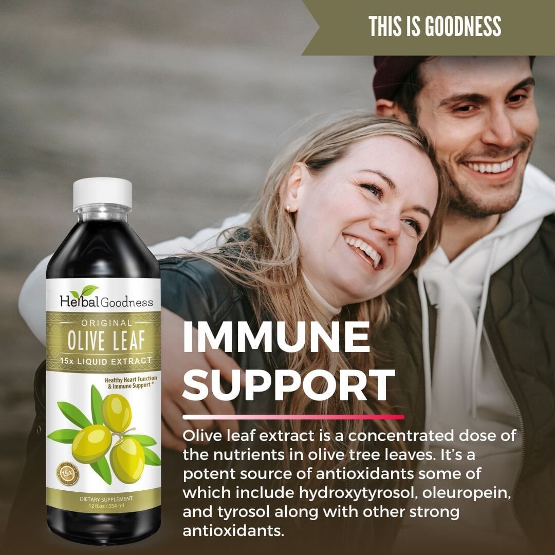 Olive Leaf Extract Liquid - 15X Strength Liquid Extract Herbal Goodness 