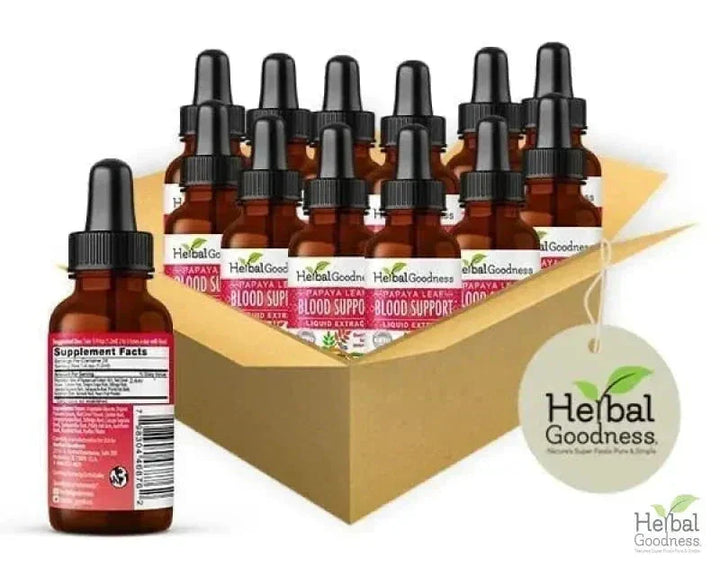 Papaya Leaf Extract Blood Support - Liquid Tincture - Herbal Goodness Liquid Extract Herbal Goodness 1oz Case Qty (12) 