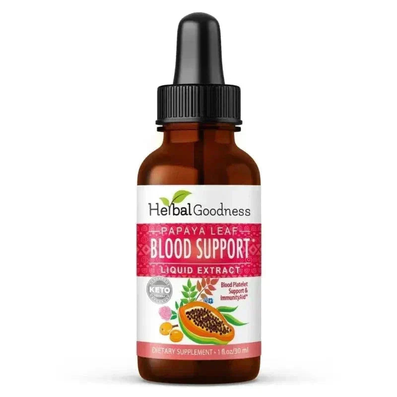 Papaya Leaf Extract Blood Support - Liquid Tincture - Herbal Goodness Liquid Extract Herbal Goodness 1oz 