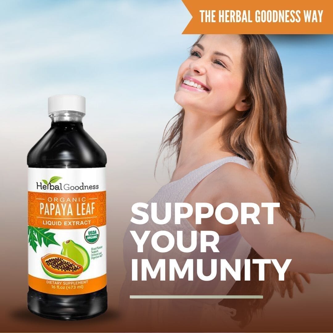 Papaya Leaf Extract - - Organic 16oz 15X Liquid Extract Liquid Extract Herbal Goodness 