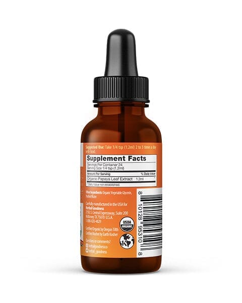 Papaya Leaf Extract - Organic 1oz 15X Liquid - Blood Platelet Liquid Extract Herbal Goodness 